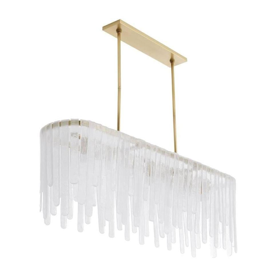 Cascading Seedy Glass Oblong Chandelier