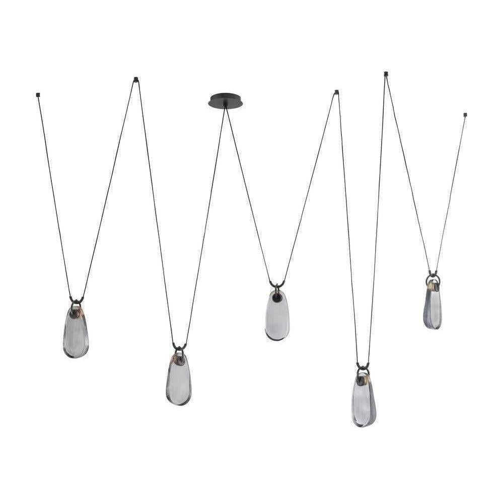 Clear Cast Glass Drop Chandelier