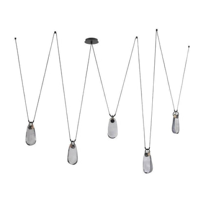 Clear Cast Glass Drop Chandelier