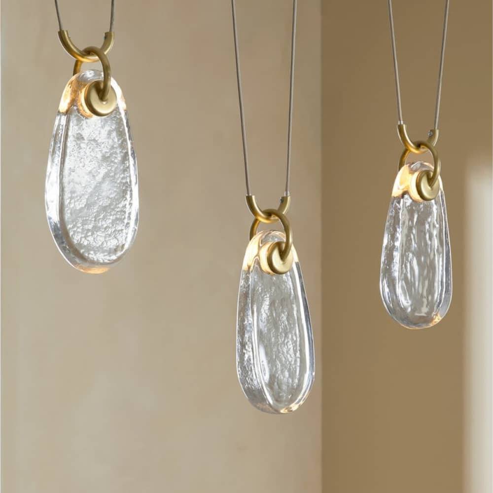 Clear Cast Glass Drop Chandelier