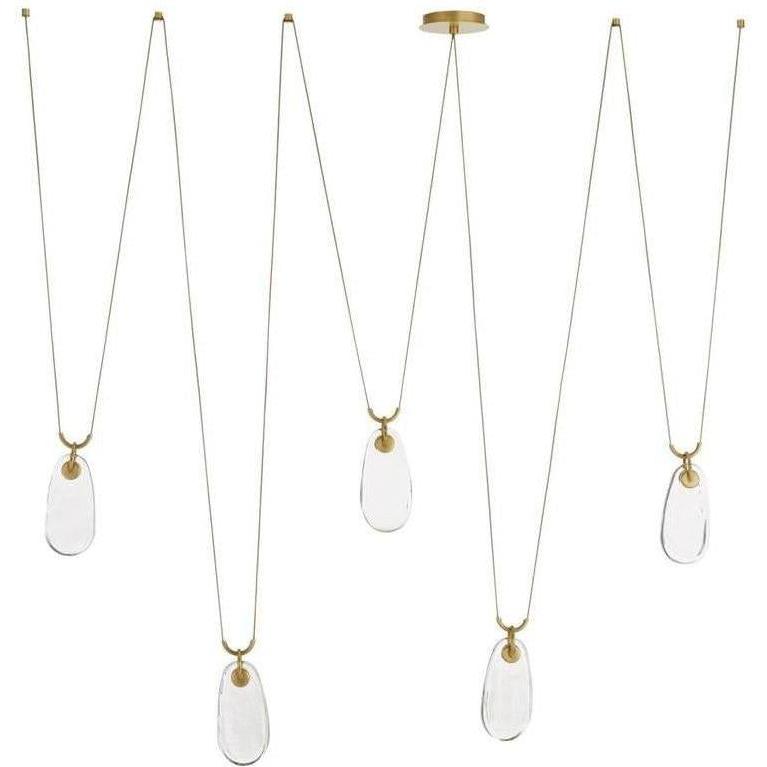 Clear Cast Glass Drop Chandelier