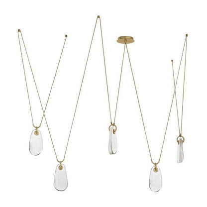 Clear Cast Glass Drop Chandelier