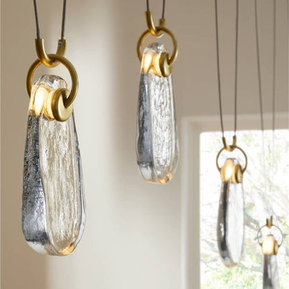 Clear Cast Glass Drop Chandelier