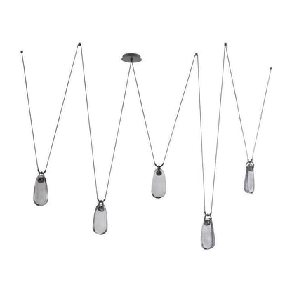 Clear Cast Glass Drop Chandelier