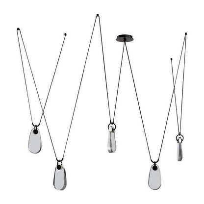 Clear Cast Glass Drop Chandelier