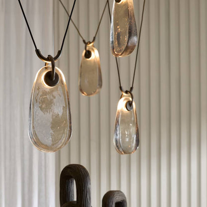 Clear Cast Glass Drop Chandelier