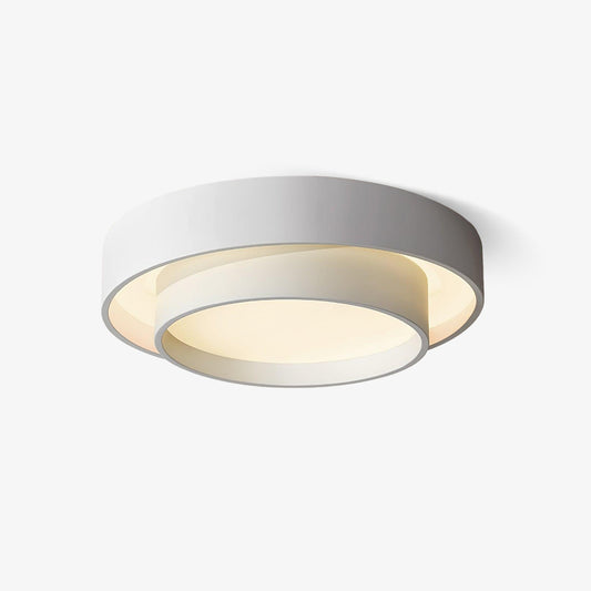 Cylindrical Integrated LED Ceiling Light / ∅ 15.7″ x H 5.5″ / Dia 40cm x H 14cm / Black / Warm Light