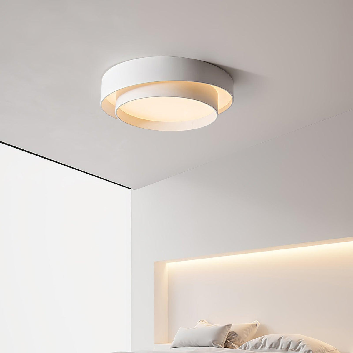 Cylindrical Integrated LED Ceiling Light / ∅ 15.7″ x H 5.5″ / Dia 40cm x H 14cm / White / Warm Light