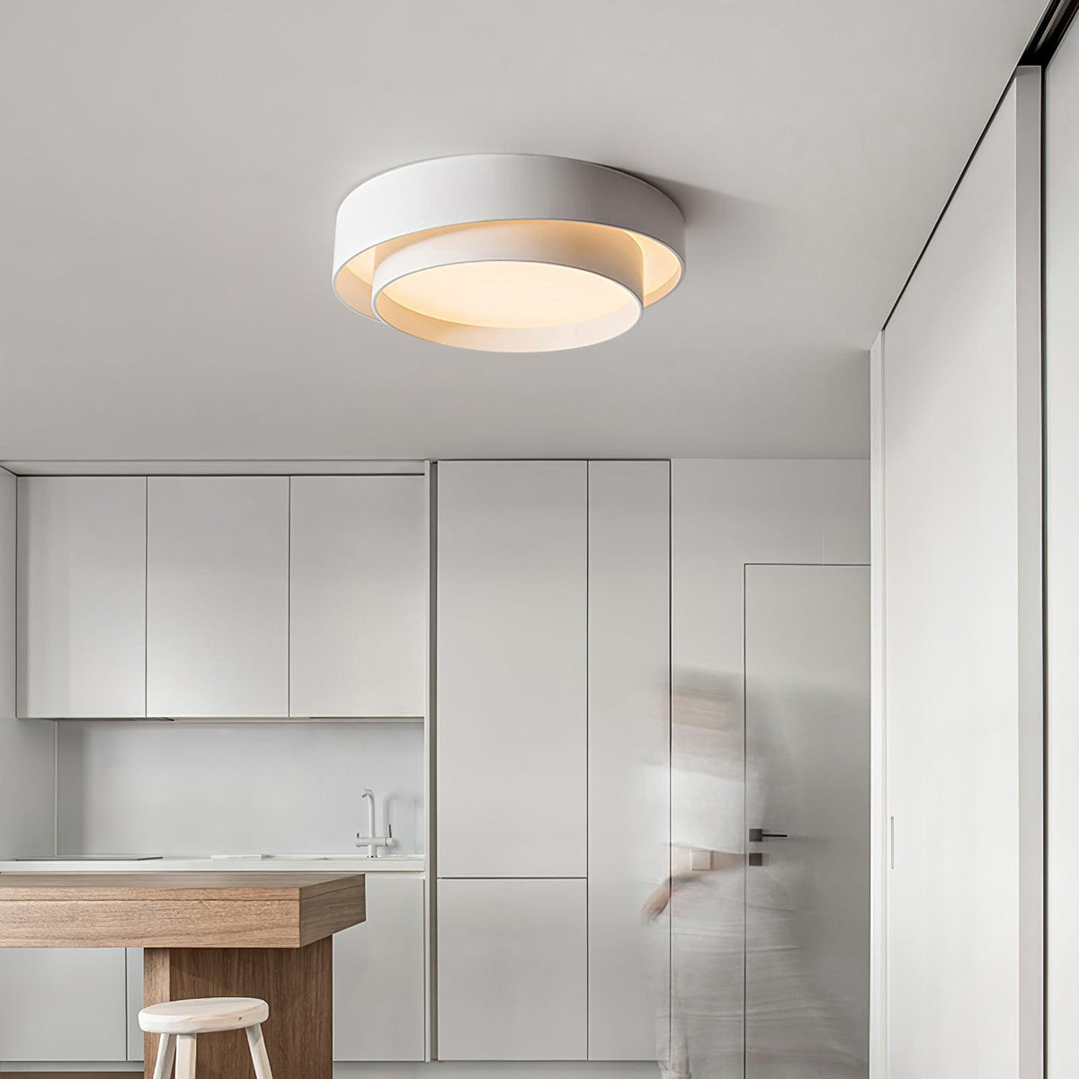Cylindrical Integrated LED Ceiling Light / ∅ 15.7″ x H 5.5″ / Dia 40cm x H 14cm / White / Cool Light