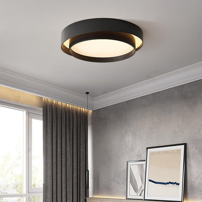 Cylindrical Integrated LED Ceiling Light / ∅ 15.7″ x H 5.5″ / Dia 40cm x H 14cm / Grey / Cool Light