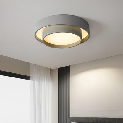 Cylindrical Integrated LED Ceiling Light / ∅ 19.7″ x H 5.5″ / Dia 50cm x H 14cm / Black / Cool Light