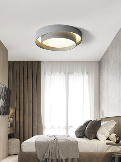 Cylindrical Integrated LED Ceiling Light / ∅ 23.6″ x H 5.5″ / Dia 60cm x H 14cm / White / Warm Light