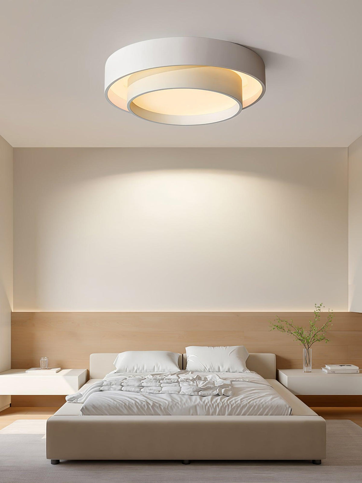 Cylindrical Integrated LED Ceiling Light / ∅ 23.6″ x H 5.5″ / Dia 60cm x H 14cm / White / Cool Light