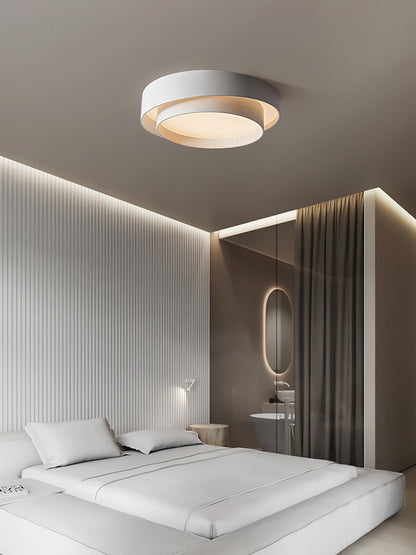 Cylindrical Integrated LED Ceiling Light / ∅ 23.6″ x H 5.5″ / Dia 60cm x H 14cm / Grey / Cool Light