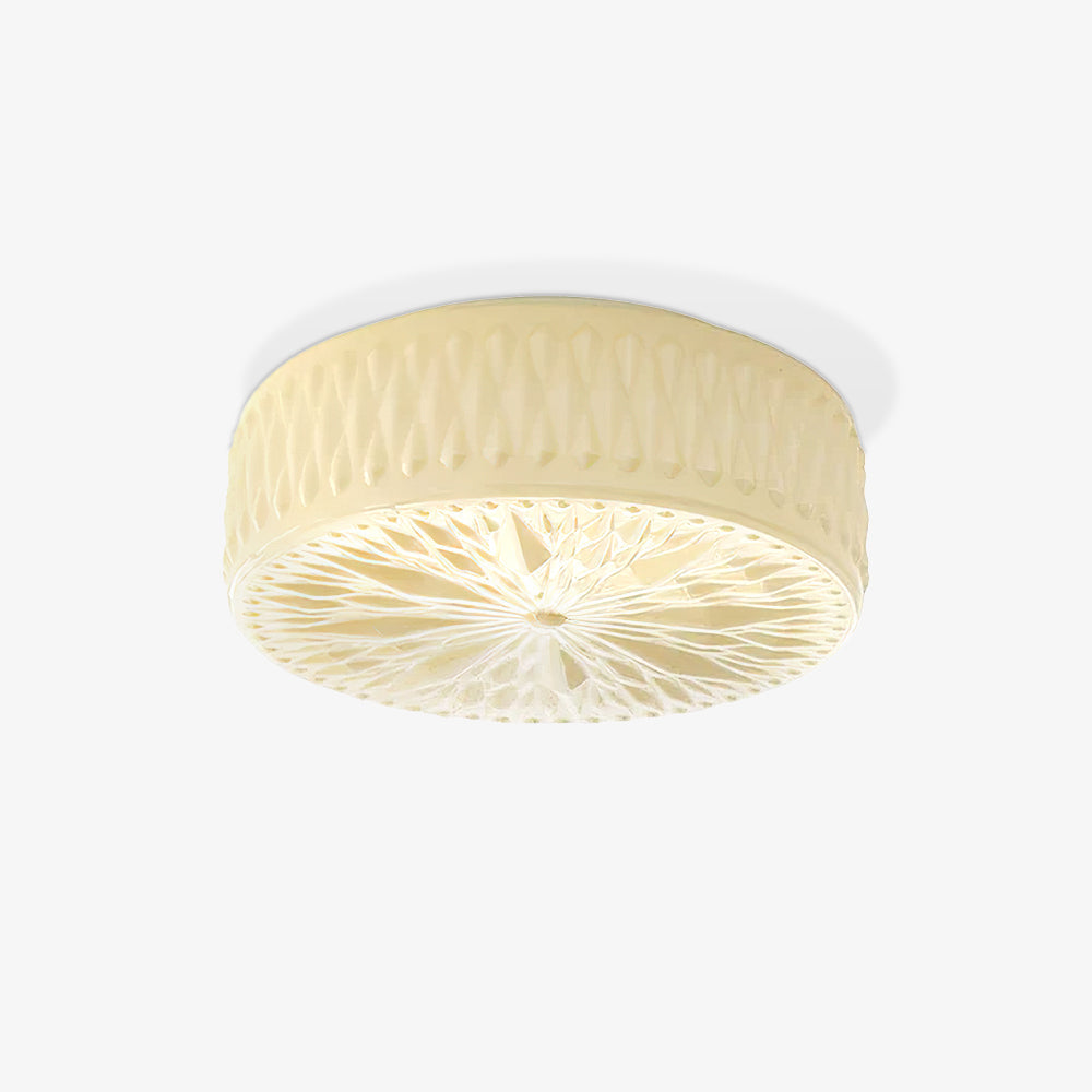 Glass Shade Integrated LED Ceiling Light / ∅ 15″ x H 5.9″ / Dia 38cm x H 15cm / White / Warm Light