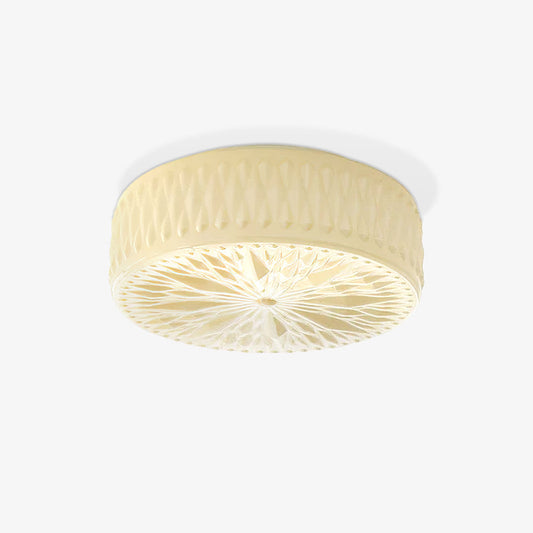 Glass Shade Integrated LED Ceiling Light / ∅ 15″ x H 5.9″ / Dia 38cm x H 15cm / White / Warm Light