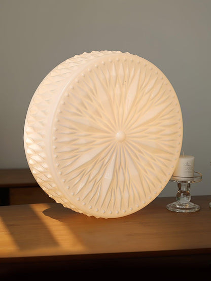 Glass Shade Integrated LED Ceiling Light / ∅ 15″ x H 5.9″ / Dia 38cm x H 15cm / White / Cool Light
