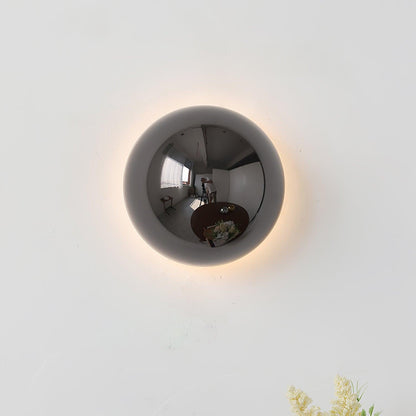 Glossy Sphere Integrated LED Wall Light / Set of 2 / Chrome / Warm Light