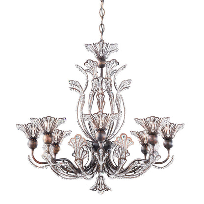Gold Crystal Floral Chandelier