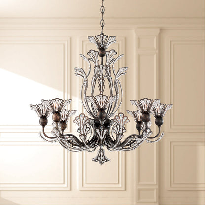 Gold Crystal Floral Chandelier