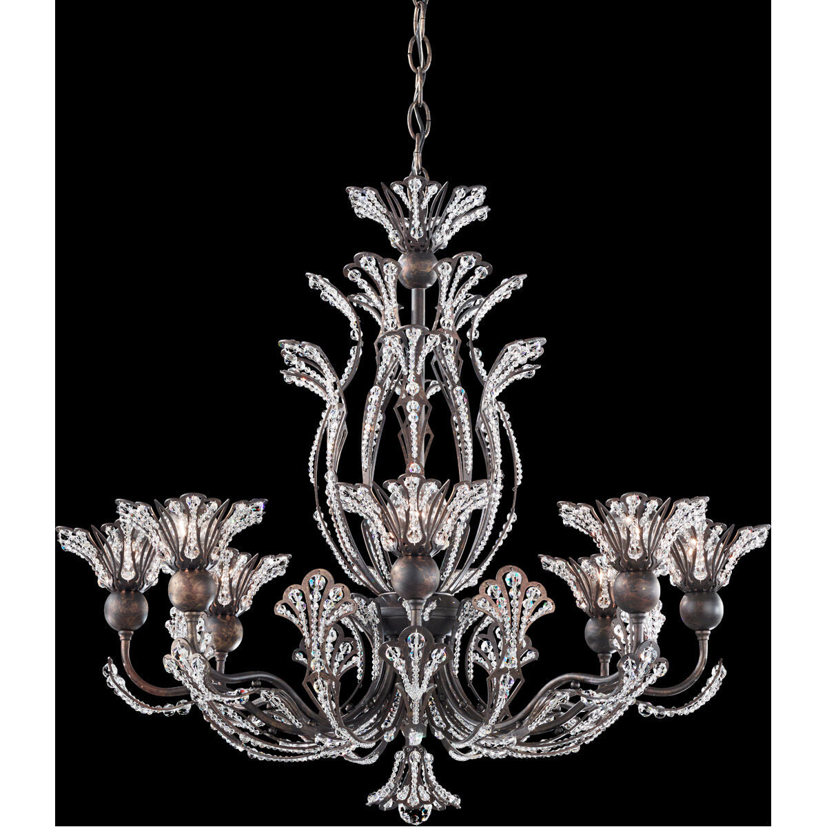Gold Crystal Floral Chandelier