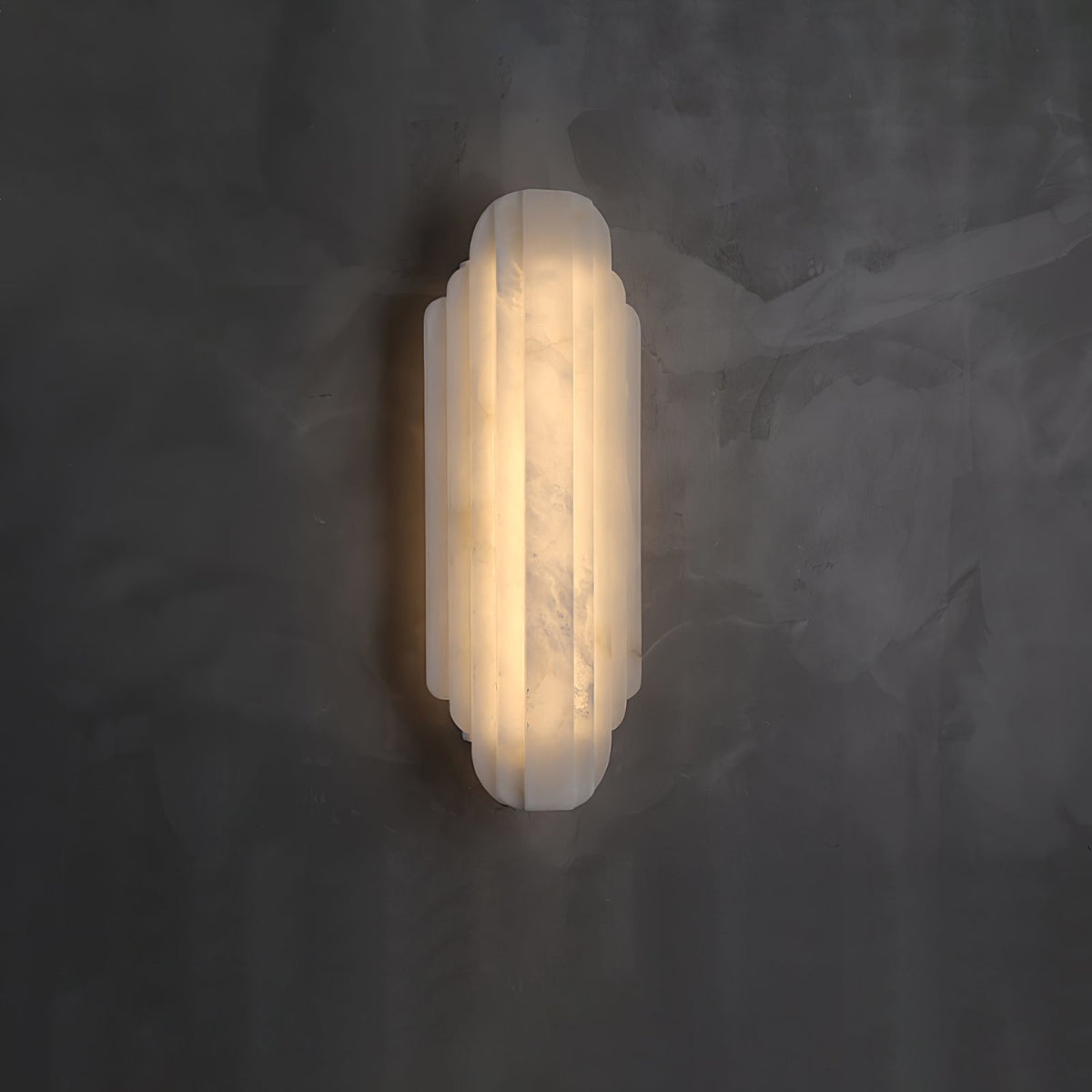 Layered White Alabaster LED Wall Light