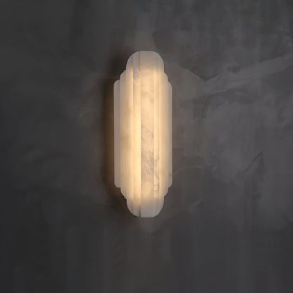 Layered White Alabaster LED Wall Light