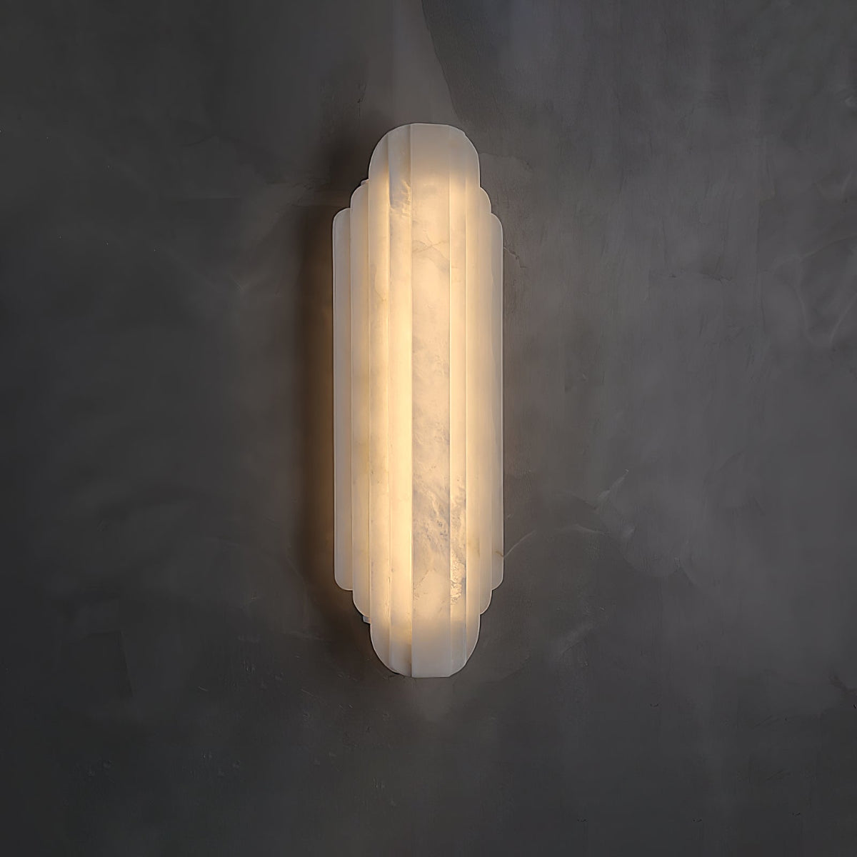 Layered White Alabaster LED Wall Light