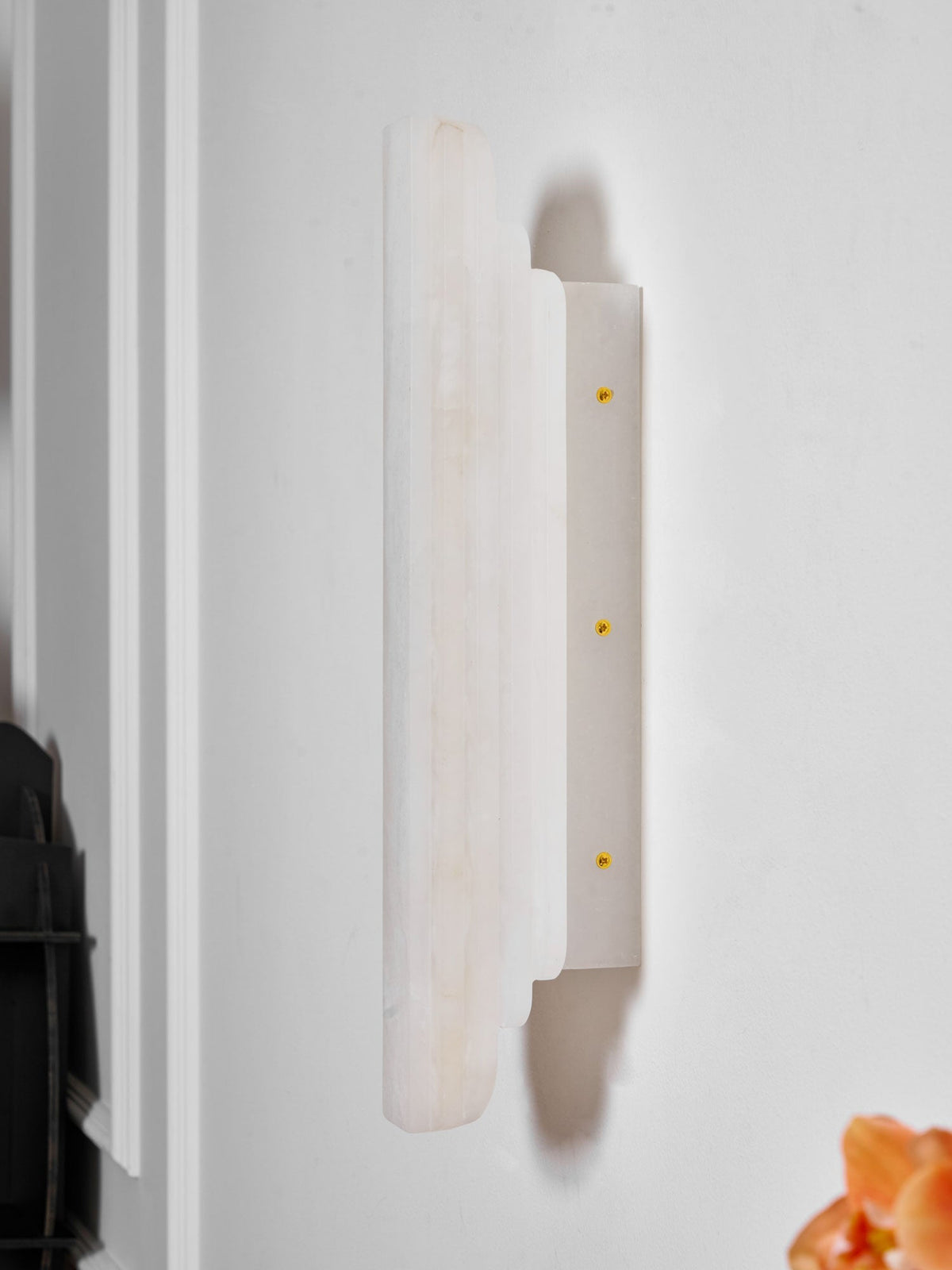 Layered White Alabaster LED Wall Light