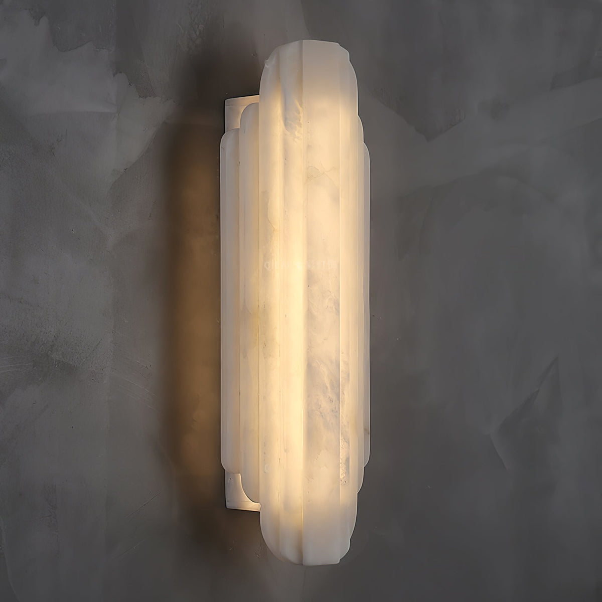 Layered White Alabaster LED Wall Light