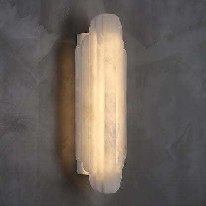 Layered White Alabaster LED Wall Light