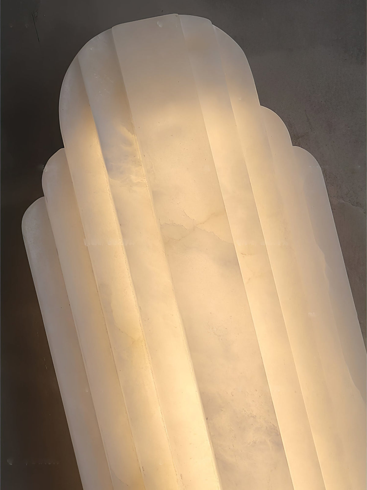 Layered White Alabaster LED Wall Light