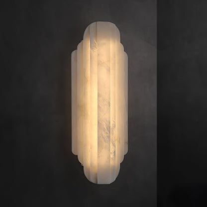 Layered White Alabaster LED Wall Light