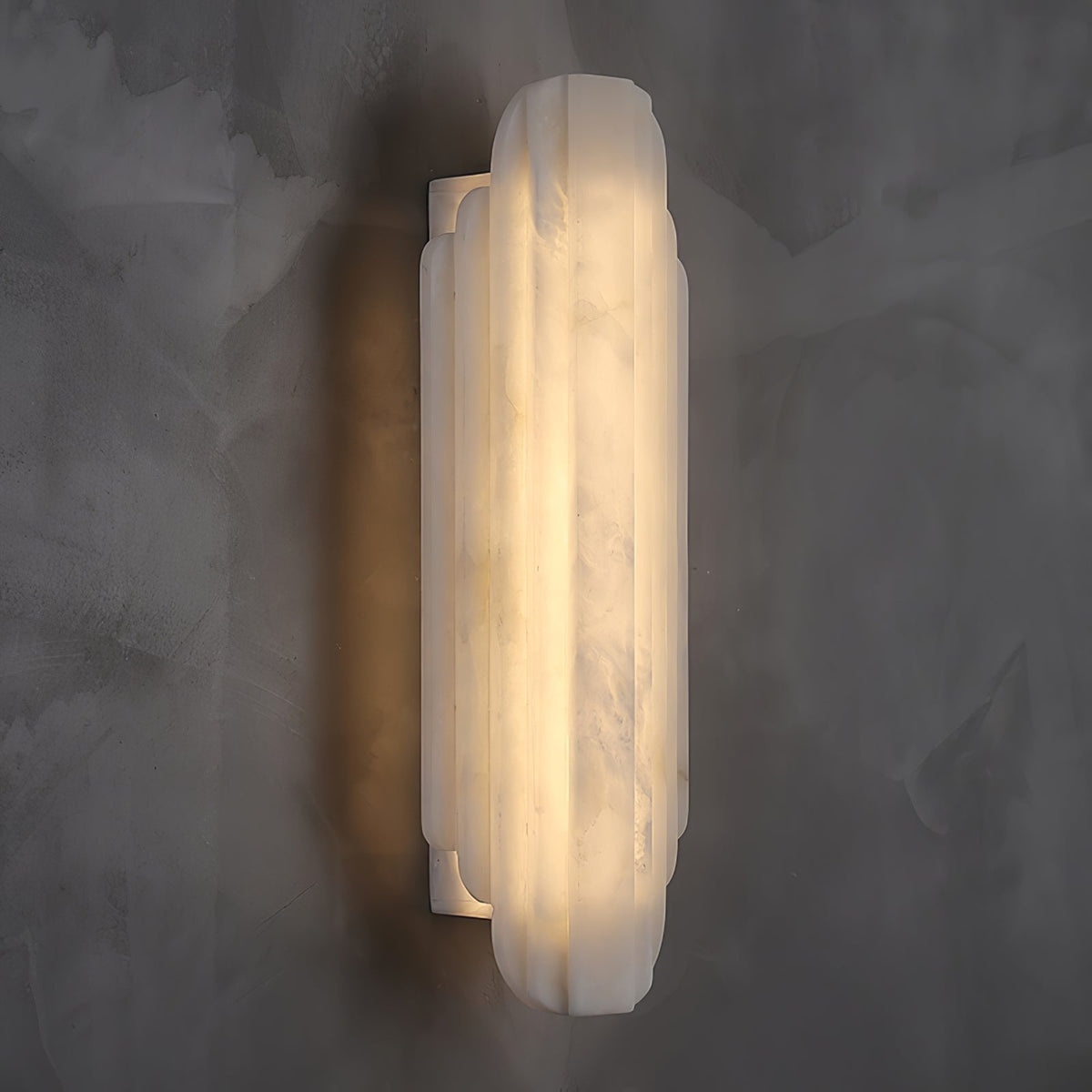 Layered White Alabaster LED Wall Light