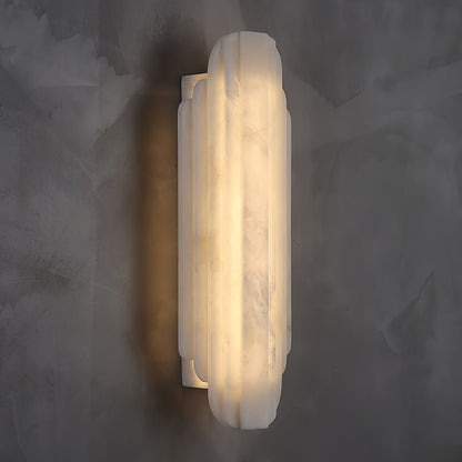 Layered White Alabaster LED Wall Light