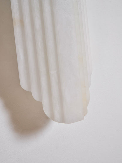 Layered White Alabaster LED Wall Light