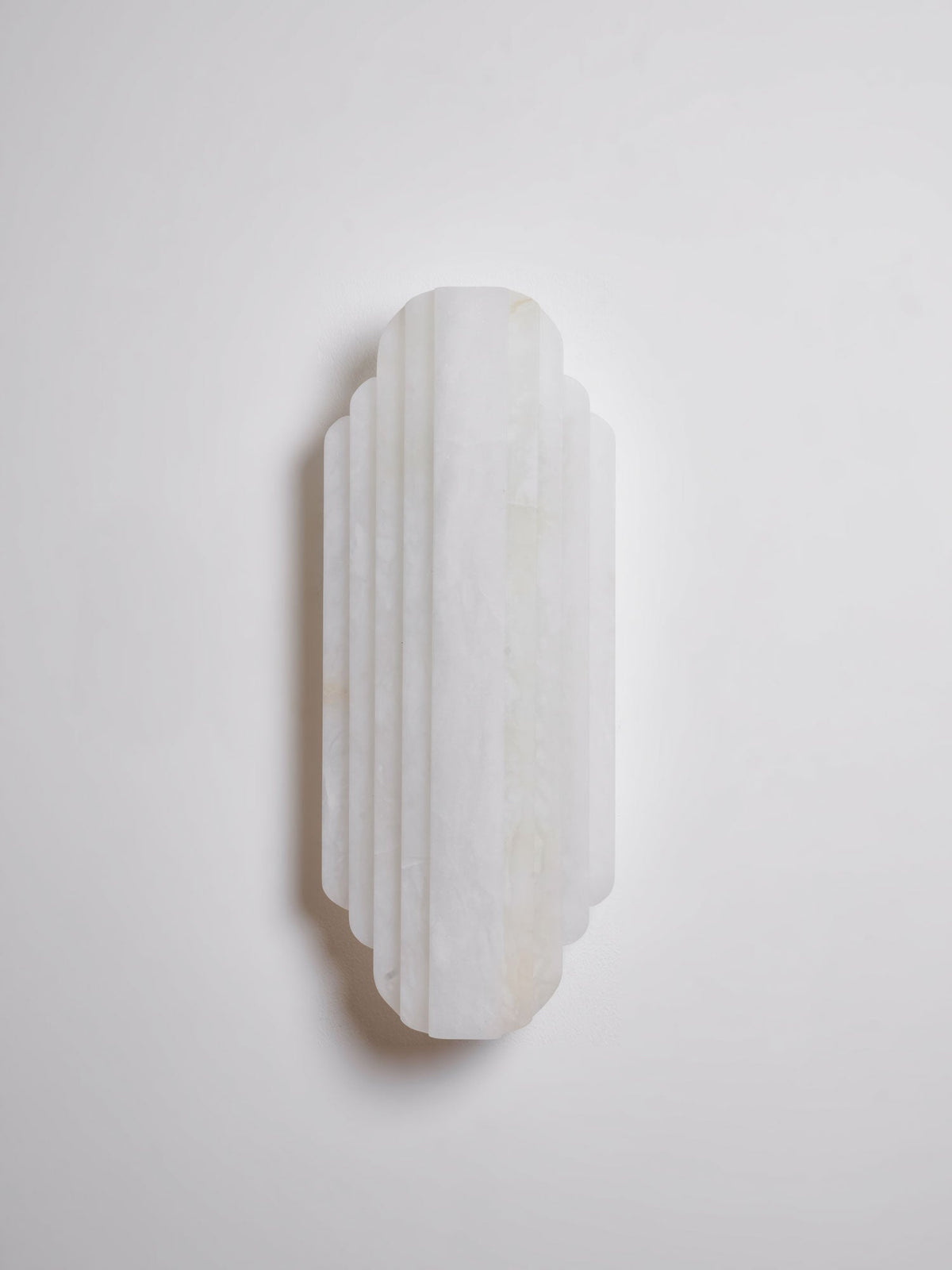 Layered White Alabaster LED Wall Light