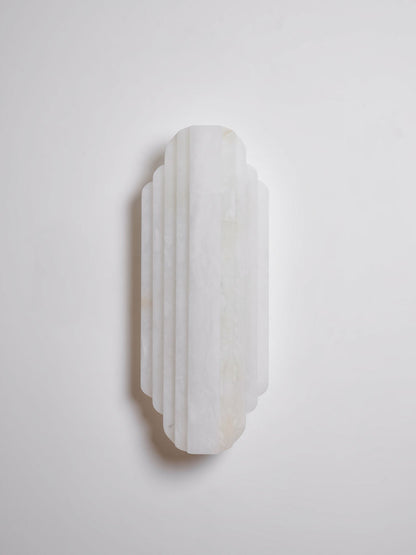 Layered White Alabaster LED Wall Light