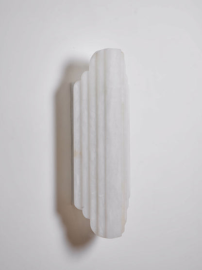 Layered White Alabaster LED Wall Light