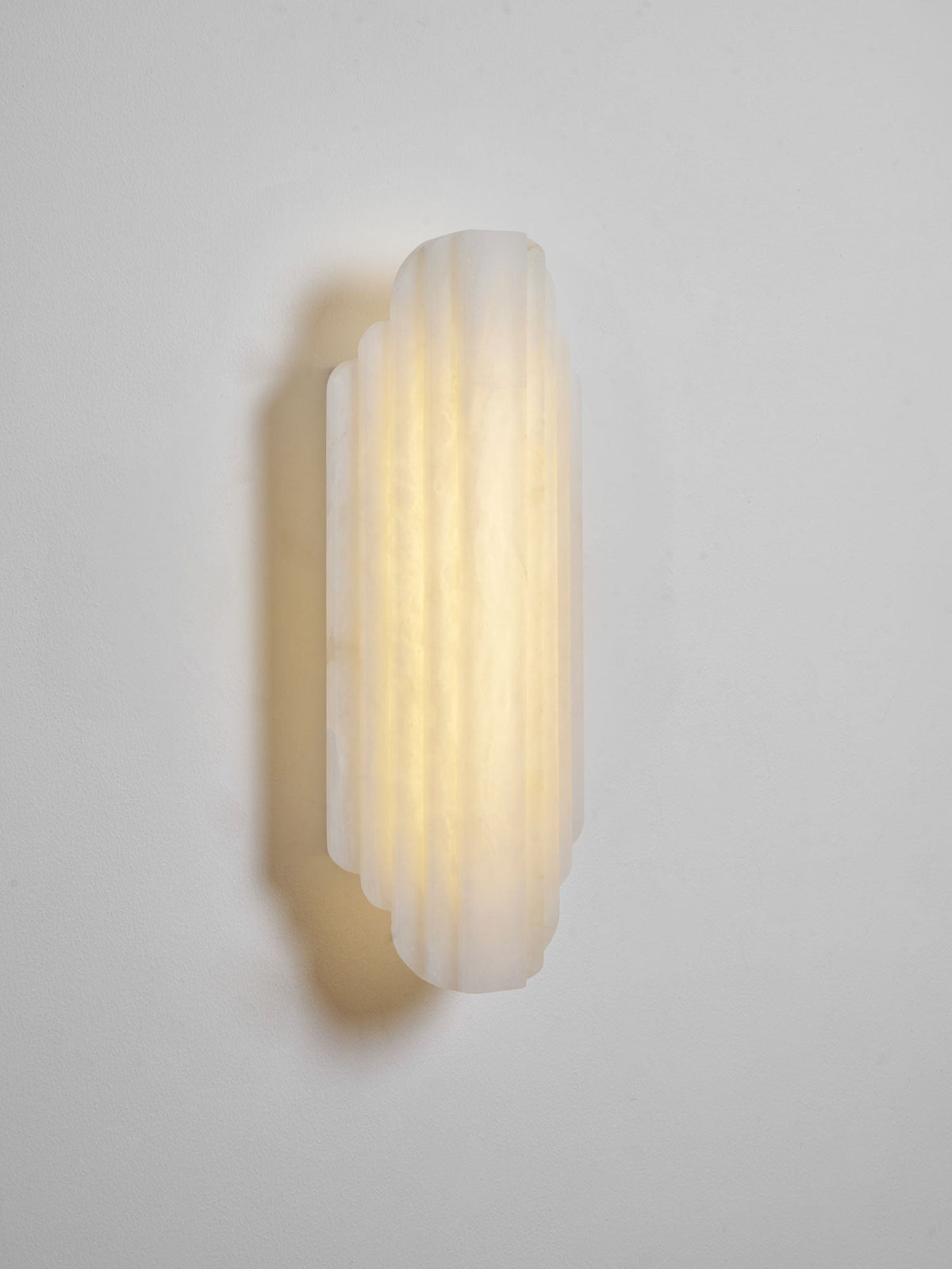 Layered White Alabaster LED Wall Light