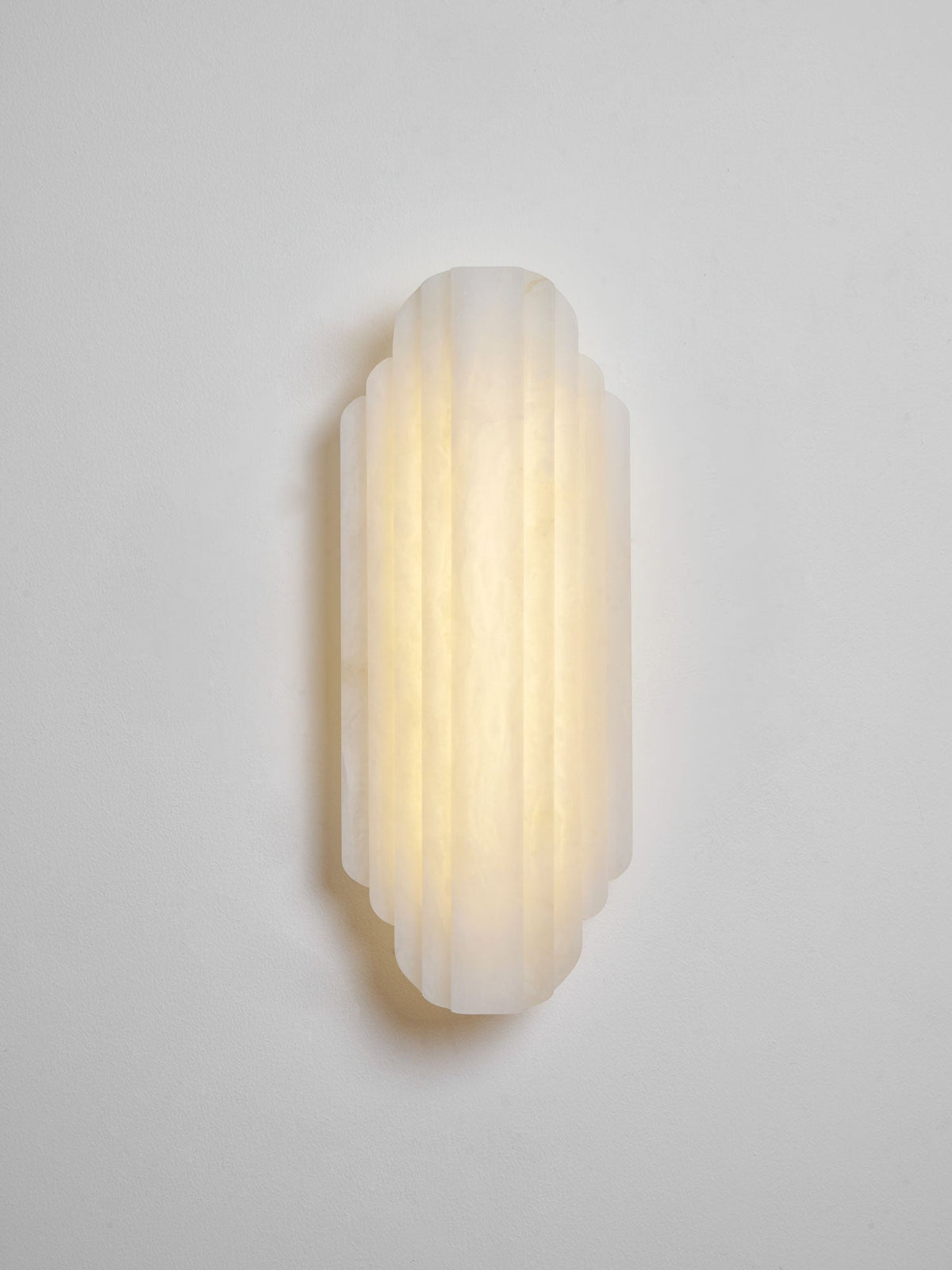 Layered White Alabaster LED Wall Light
