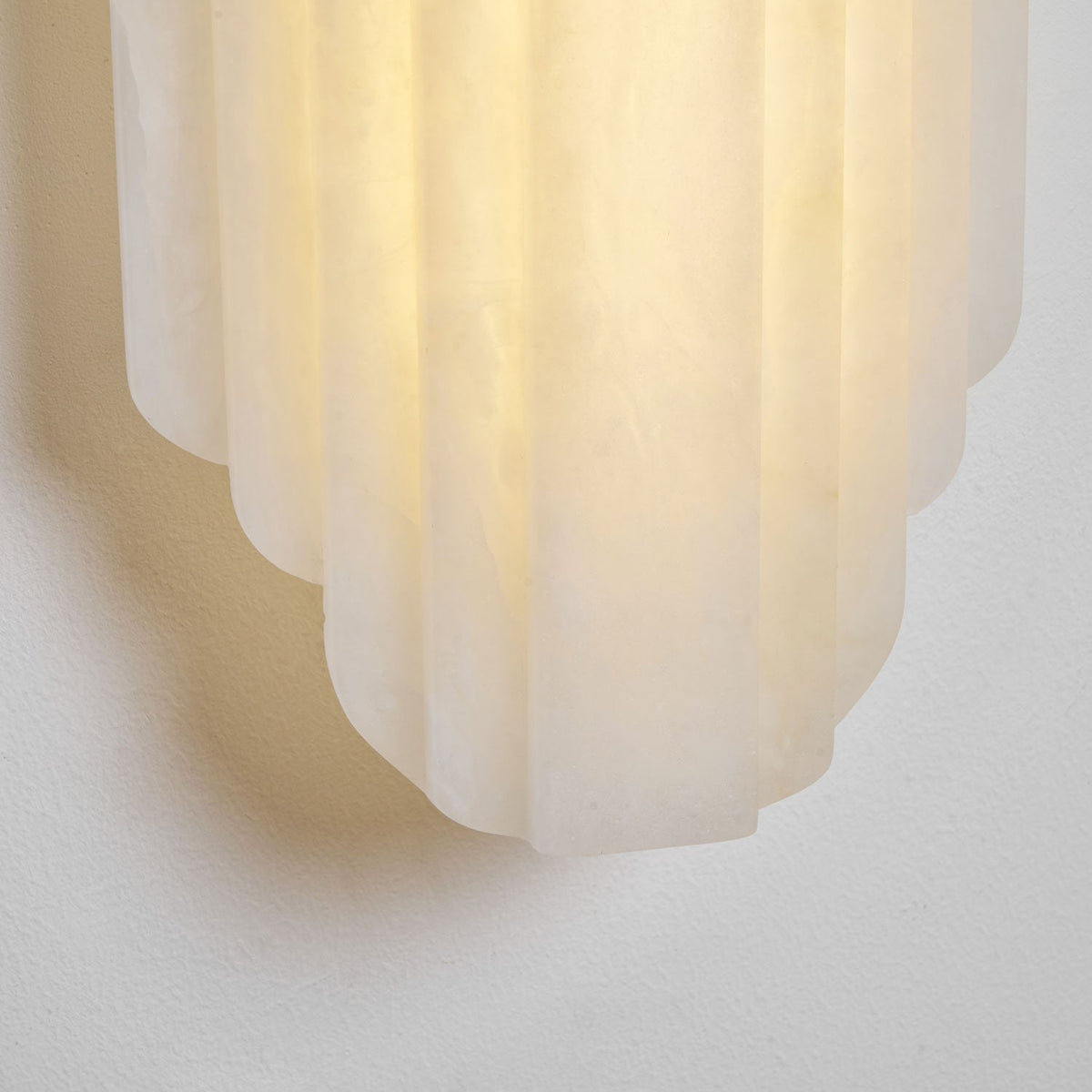 Layered White Alabaster LED Wall Light