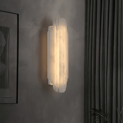 Layered White Alabaster LED Wall Light