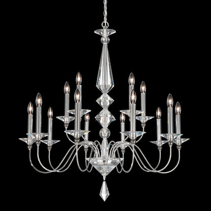 Polished Silver Crystal Drop Chandelier / Default Title