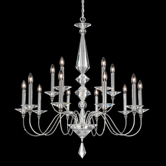 Polished Silver Crystal Drop Chandelier / Default Title