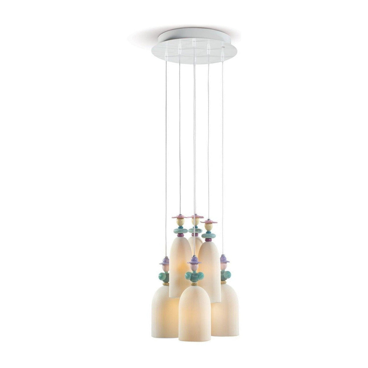 Six-Light Floral Porcelain Chandelier / Default Title