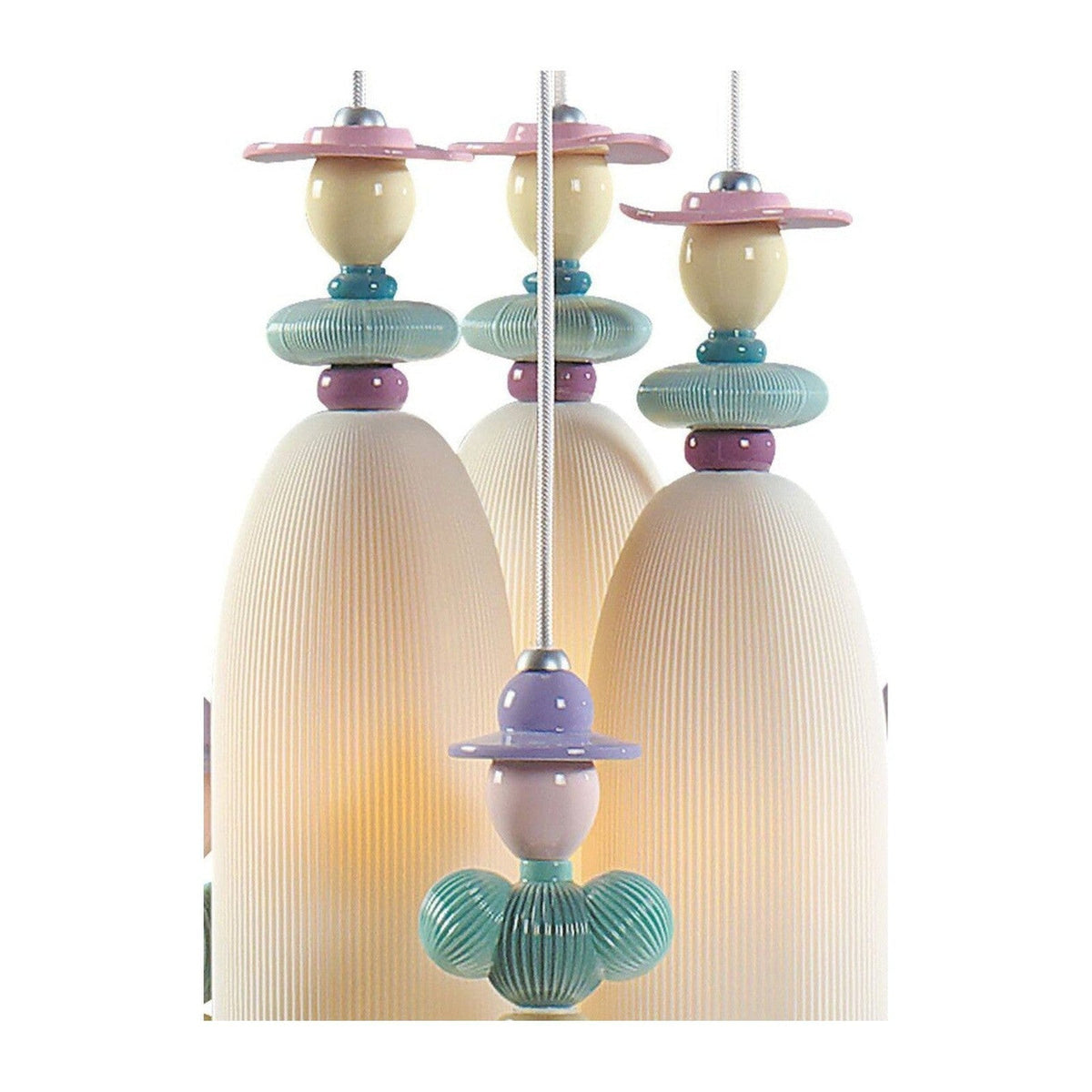 Six-Light Floral Porcelain Chandelier
