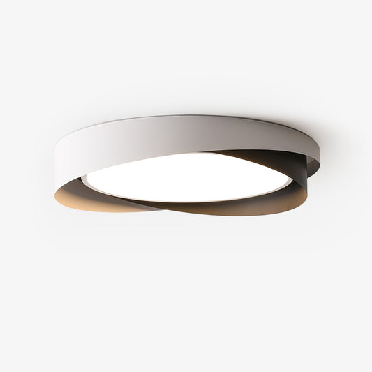 Slim Halo Integrated LED Ceiling Light / ∅ 15.7″ x H 3.5″ / Dia 40cm x H 9cm (Power: ~24W) / Black & White / Warm Light