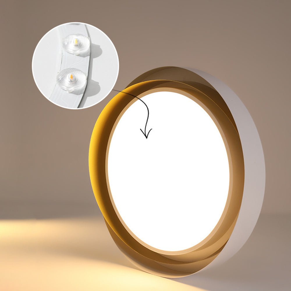 Slim Halo Integrated LED Ceiling Light / ∅ 15.7″ x H 3.5″ / Dia 40cm x H 9cm (Power: ~24W) / White & White / Cool Light