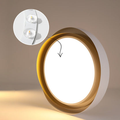 Slim Halo Integrated LED Ceiling Light / ∅ 15.7″ x H 3.5″ / Dia 40cm x H 9cm (Power: ~24W) / White & White / Cool Light